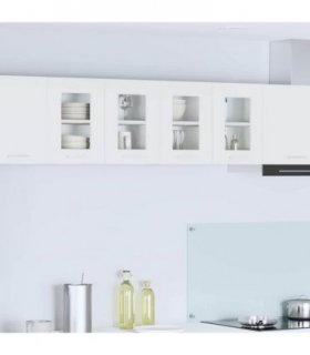 vidaXL Hanging Cabinet 2 pcs White 60 x 31 x 40 cm Engineered — Model: 2x hanging glass cabinet (2 doors) 60 cm wide 40 cm high