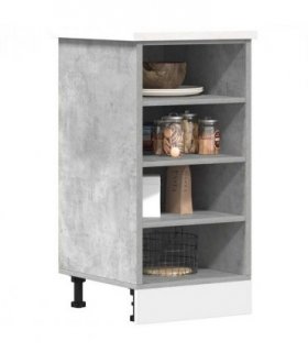 vidaXL Bottom Cabinet Riga Concrete Grey 40x44.5x81.5 cm Engineered Wood — Model: 1x bottom cabinet (4 shelves) 40 cm