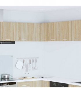 vidaXL Hanging Cabinet Sonoma Oak and White 57 x 57 x 40 cm — Model: 1x hanging corner cabinet 57 cm wide 40 cm high