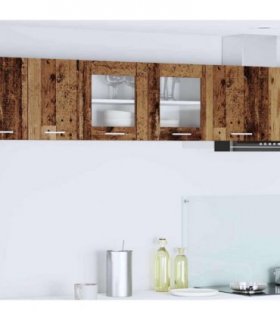 vidaXL Hanging Cabinet with Storage Old Wood and White 80 x 31 — Model: 1x hanging glass cabinet (2 doors) 80 cm wide 40 cm high