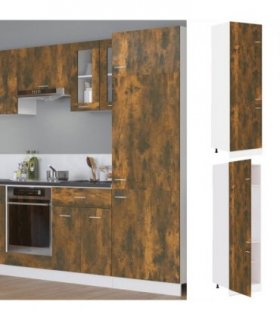 vidaXL Refrigerator Cabinet Lyon Smoked Oak 60x57x207 cm Engineered Wood — Model: 1x refrigerator cabinet 60 cm