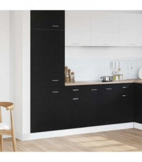 vidaXL Hanging Cabinet Black Oak 40 x 46 x 81.5 cm Engineered Wood — Model: 1x bottom cabinet (1 door 1 drawer) 40 cm