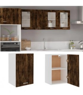 vidaXL Hanging Cabinet Lyon Smoked Oak 39.5x31x60 cm Engineered Wood — Model: 1x hanging cabinet (1 door) 40 cm wide 60 cm high