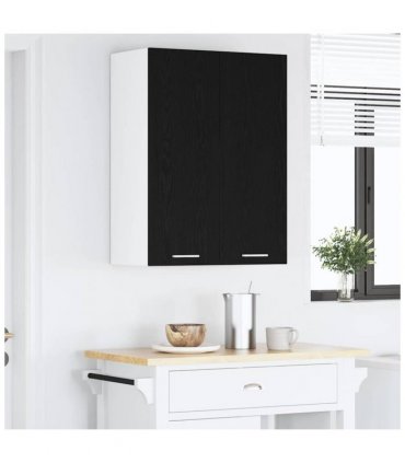 vidaXL Hanging Cabinet Black Oak 60 x 31 x 80 cm Engineered Wood — Model: 1x hanging cabinet (2 doors) 60 cm wide 80 cm high