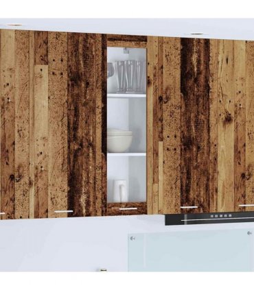 vidaXL Hanging Cabinet Old Wood 40 x 31 x 100 cm Engineered Wo — Model: 1x hanging glass cabinet (1 door) 40 cm wide 100 cm high