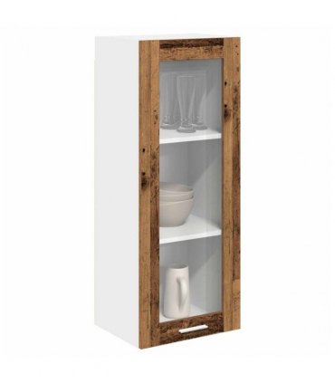 vidaXL Hanging Cabinet Old Wood 40 x 31 x 100 cm Engineered Wo — Model: 1x hanging glass cabinet (1 door) 40 cm wide 100 cm high