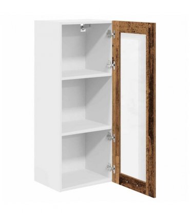 vidaXL Hanging Cabinet Old Wood 40 x 31 x 100 cm Engineered Wo — Model: 1x hanging glass cabinet (1 door) 40 cm wide 100 cm high
