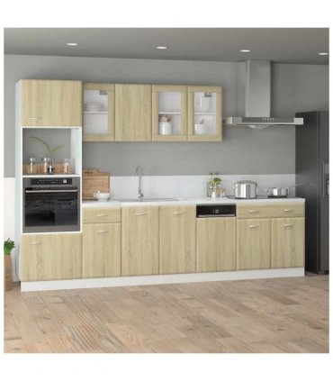 vidaXL Hanging Glass Cabinet Lyon Sonoma Oak 80x31x60 cm Engin — Model: 1x hanging glass cabinet (2 doors) 80 cm wide 60 cm high