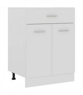 vidaXL Drawer Bottom Cabinet White 60x46x81.5 cm Engineered Wood — Model: 1x bottom cabinet (2 doors 1 drawer) 60 cm