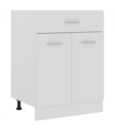 vidaXL Drawer Bottom Cabinet White 60x46x81.5 cm Engineered Wood — Model: 1x bottom cabinet (2 doors 1 drawer) 60 cm