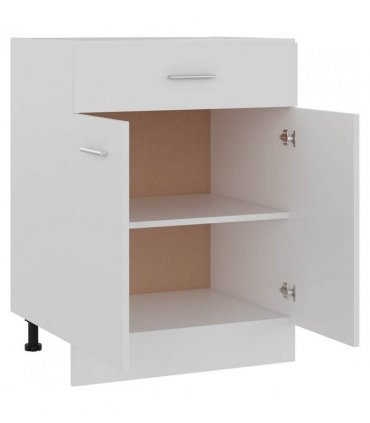 vidaXL Drawer Bottom Cabinet White 60x46x81.5 cm Engineered Wood — Model: 1x bottom cabinet (2 doors 1 drawer) 60 cm
