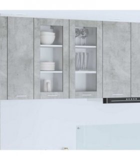 vidaXL Hanging Cabinet Concrete Grey 40 x 31 x 80 cm Engineered — Model: 1x hanging glass cabinet (1 door) 40 cm wide 80 cm high