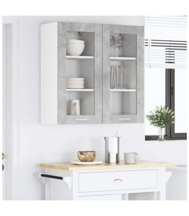 vidaXL Hanging Cabinet Concrete Grey 40 x 31 x 80 cm Engineered — Model: 1x hanging glass cabinet (1 door) 40 cm wide 80 cm high
