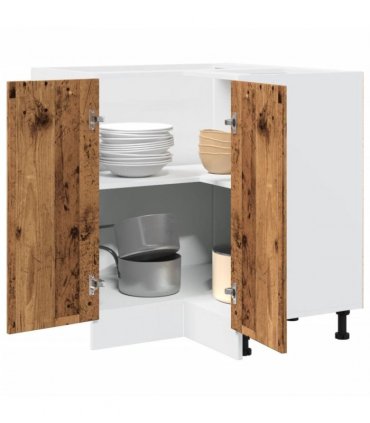 vidaXL Kitchen Cabinet Lyon Old Wood 75.5x75.5x81.5 cm Engineered Wood — Model: 1x corner bottom cabinet (2 doors) 75.5 cm