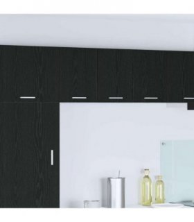 vidaXL Hanging Cabinet 2 pcs Black Oak and White 30 x 31 x 40 cm — Model: 2x hanging cabinet (1 door) 30 cm wide 40 cm high