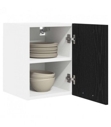 vidaXL Hanging Cabinet 2 pcs Black Oak and White 30 x 31 x 40 cm — Model: 2x hanging cabinet (1 door) 30 cm wide 40 cm high