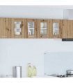 vidaXL Hanging Cabinet Riga 2 pcs Artisan Oak 60 x 31 x 40 cm — Model: 2x hanging glass cabinet (2 doors) 60 cm wide 40 cm high