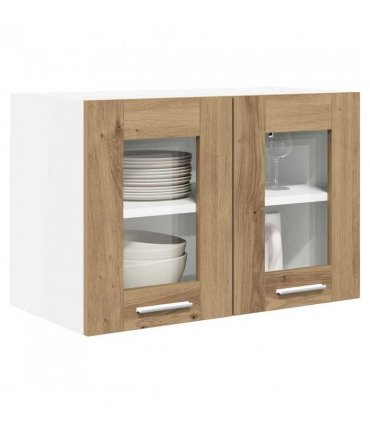 vidaXL Hanging Cabinet Riga 2 pcs Artisan Oak 60 x 31 x 40 cm — Model: 2x hanging glass cabinet (2 doors) 60 cm wide 40 cm high