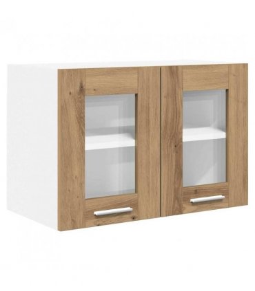 vidaXL Hanging Cabinet Riga 2 pcs Artisan Oak 60 x 31 x 40 cm — Model: 2x hanging glass cabinet (2 doors) 60 cm wide 40 cm high