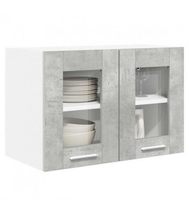 vidaXL Hanging Cabinet Concrete Grey 60 x 31 x 40 cm Engineere — Model: 1x hanging glass cabinet (2 doors) 60 cm wide 40 cm high