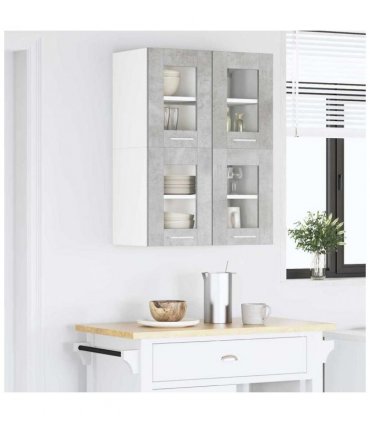 vidaXL Hanging Cabinet Concrete Grey 60 x 31 x 40 cm Engineere — Model: 1x hanging glass cabinet (2 doors) 60 cm wide 40 cm high