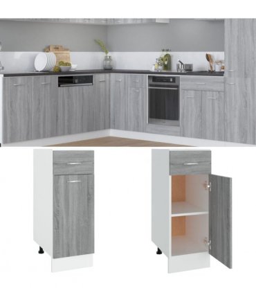 vidaXL Drawer Bottom Cabinet Lyon Grey Sonoma 30x46x81.5 cm Engineered Wood — Model: 1x bottom cabinet (1 door 1 drawer) 30 cm