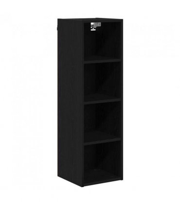 vidaXL Hanging Cabinet Black Oak 30 x 29.5 x 100 cm Engineered Wo — Model: 1x hanging cabinet (4 shelves) 30 cm wide 100 cm high