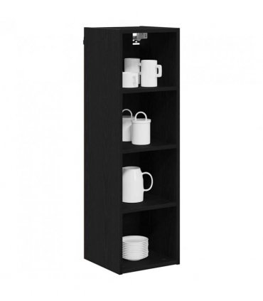 vidaXL Hanging Cabinet Black Oak 30 x 29.5 x 100 cm Engineered Wo — Model: 1x hanging cabinet (4 shelves) 30 cm wide 100 cm high