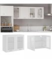 vidaXL Hanging Glass Cabinet White 80x31x60 cm Engineered Wood — Model: 1x hanging glass cabinet (2 doors) 80 cm wide 60 cm high