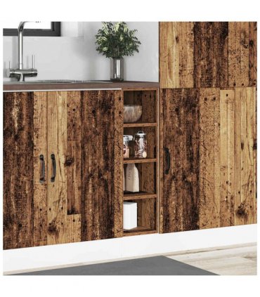 vidaXL Bottom Cabinet Riga Old Wood 20x44.5x81.5 cm Engineered Wood — Model: 1x bottom cabinet (4 shelves) 20 cm