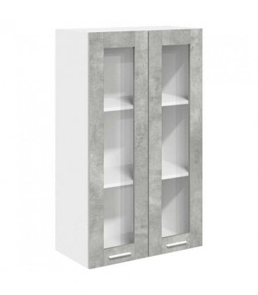 vidaXL Hanging Cabinet Concrete Grey 60 x 31 x 100 cm Enginee — Model: 1x hanging glass cabinet (2 doors) 60 cm wide 100 cm high