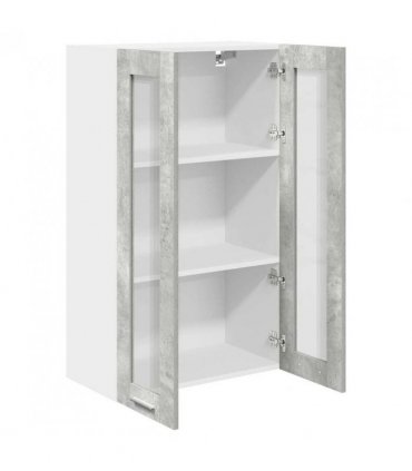 vidaXL Hanging Cabinet Concrete Grey 60 x 31 x 100 cm Enginee — Model: 1x hanging glass cabinet (2 doors) 60 cm wide 100 cm high