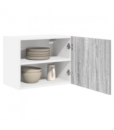 vidaXL Hanging Cabinet 2 pcs Grey Sonoma and White 50 x 31 x 40 cm — Model: 2x hanging cabinet (1 door) 50 cm wide 40 cm high