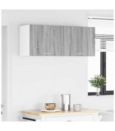vidaXL Hanging Cabinet 2 pcs Grey Sonoma and White 50 x 31 x 40 cm — Model: 2x hanging cabinet (1 door) 50 cm wide 40 cm high