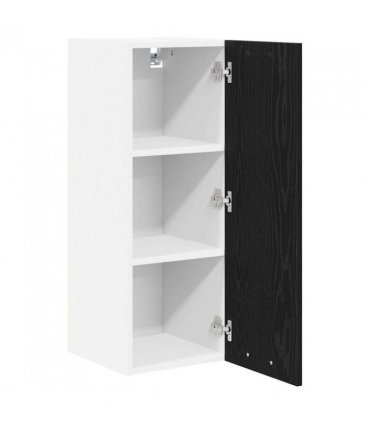 vidaXL Hanging Cabinet with Door Black Oak and White 30 x 31 x 80 cm — Model: 1x hanging cabinet (1 door) 30 cm wide 80 cm high