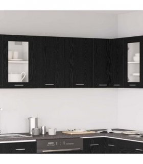 vidaXL Hanging Cabinet Lyon Black Oak 80 x 31 x 60 cm Engineered Woo — Model: 1x hanging cabinet (2 doors) 80 cm wide 60 cm high