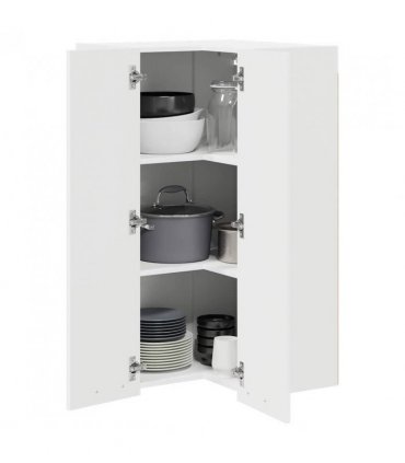 vidaXL Hanging Cabinet White 57 x 57 x 100 cm Engineered Wood — Model: 1x hanging corner cabinet 57 cm wide 100 cm high