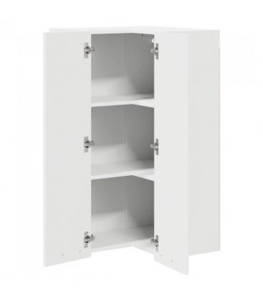 vidaXL Hanging Cabinet White 57 x 57 x 100 cm Engineered Wood — Model: 1x hanging corner cabinet 57 cm wide 100 cm high