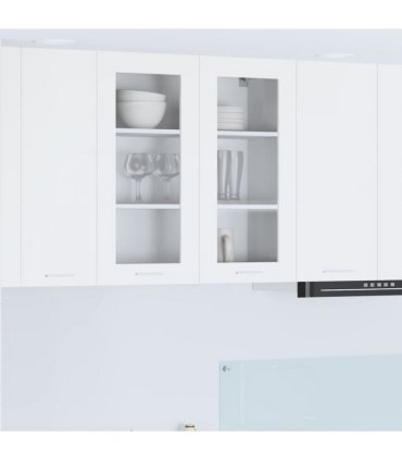 vidaXL Hanging Cabinet with Door White 80 x 31 x 80 cm Enginee — Model: 1x hanging glass cabinet (2 doors) 80 cm wide 80 cm high