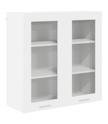 vidaXL Hanging Cabinet with Door White 80 x 31 x 80 cm Enginee — Model: 1x hanging glass cabinet (2 doors) 80 cm wide 80 cm high