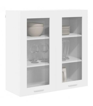 vidaXL Hanging Cabinet with Door White 80 x 31 x 80 cm Enginee — Model: 1x hanging glass cabinet (2 doors) 80 cm wide 80 cm high