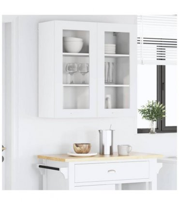 vidaXL Hanging Cabinet with Door White 80 x 31 x 80 cm Enginee — Model: 1x hanging glass cabinet (2 doors) 80 cm wide 80 cm high