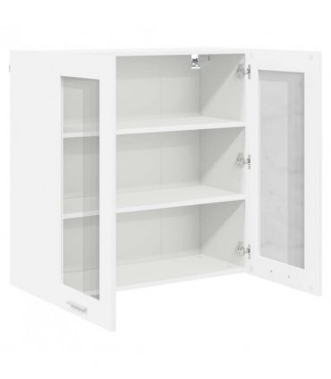 vidaXL Hanging Cabinet with Door White 80 x 31 x 80 cm Enginee — Model: 1x hanging glass cabinet (2 doors) 80 cm wide 80 cm high