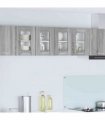 vidaXL Hanging Cabinet Grey Sonoma 60 x 31 x 40 cm Engineered — Model: 1x hanging glass cabinet (2 doors) 60 cm wide 40 cm high