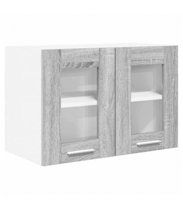 vidaXL Hanging Cabinet Grey Sonoma 60 x 31 x 40 cm Engineered — Model: 1x hanging glass cabinet (2 doors) 60 cm wide 40 cm high