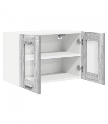 vidaXL Hanging Cabinet Grey Sonoma 60 x 31 x 40 cm Engineered — Model: 1x hanging glass cabinet (2 doors) 60 cm wide 40 cm high