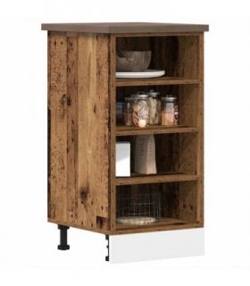 vidaXL Bottom Cabinet Riga Old Wood 40x44.5x81.5 cm Engineered Wood — Model: 1x bottom cabinet (4 shelves) 40 cm