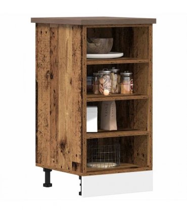 vidaXL Bottom Cabinet Riga Old Wood 40x44.5x81.5 cm Engineered Wood — Model: 1x bottom cabinet (4 shelves) 40 cm
