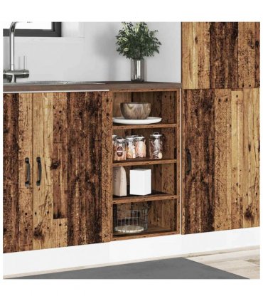 vidaXL Bottom Cabinet Riga Old Wood 40x44.5x81.5 cm Engineered Wood — Model: 1x bottom cabinet (4 shelves) 40 cm
