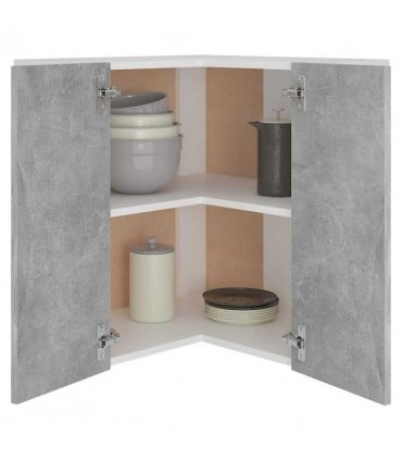 vidaXL Hanging Corner Cabinet Lyon Concrete Grey 57x57x60 cm Engineered — Model: 1x hanging corner cabinet 57 cm wide 60 cm high